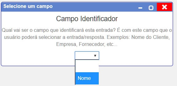 Escolhendo campo identificador